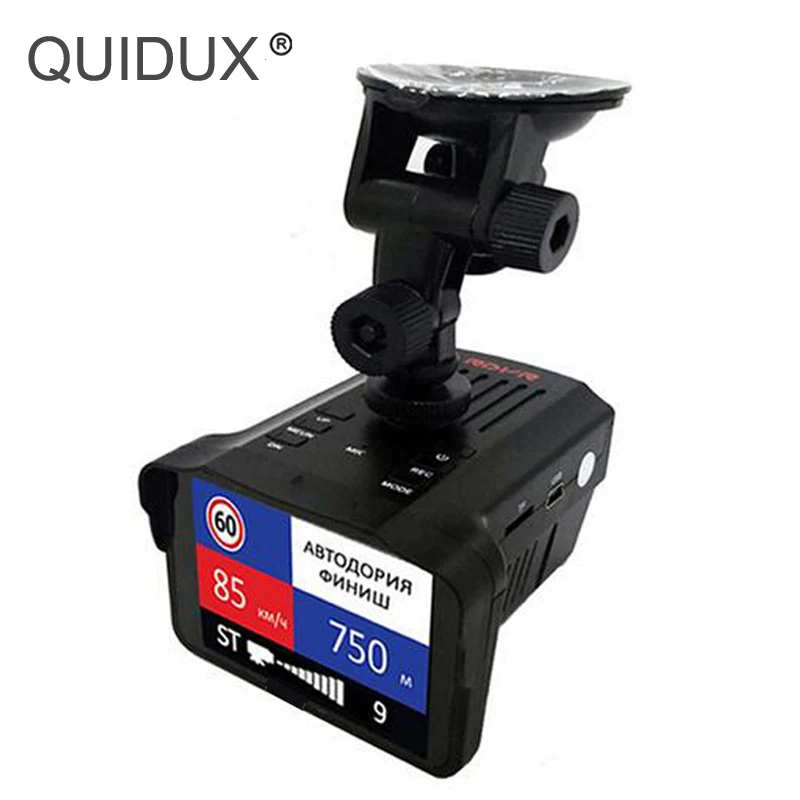 QUIDUX 2 в 1 радар DVR 7 &quotЖК дисплей Русский/Английский Голос скорость автомобиля dvr