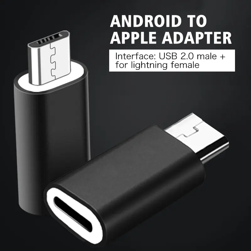 

Adapter Conversion 8pin To Micro USB Converter Durable Transfer Aluminium Alloy Smart Mobilephone