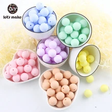 Let's Make – anneau de dentition en Silicone, 100 pièces, rond, couleur bonbon, 12 20mm, accessoires pour collier de bébé, pendentif, bricolage 