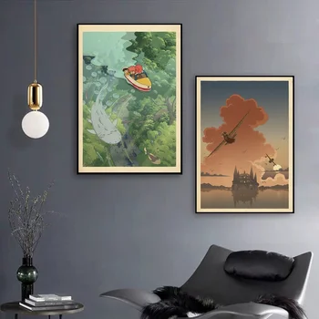 

Hayao Miyazaki Ponyo on the Cliff poster Princess Mononoke Poster Movie poster Wall Pictures for Living Room No Frame