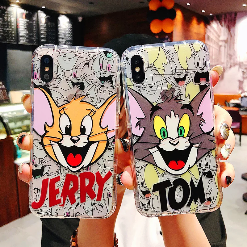 Забавный мультфильм Том Джерри чехол для iPhone X XR Xs Max 8 7 6 6s Plus ультра тонкий Slim Fit