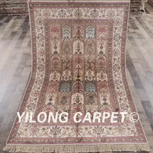Yilong 4'x6' персидский ковер ручной работы шелк четыре сезона Vantage прекрасный сад коврики(yhw320b4x6