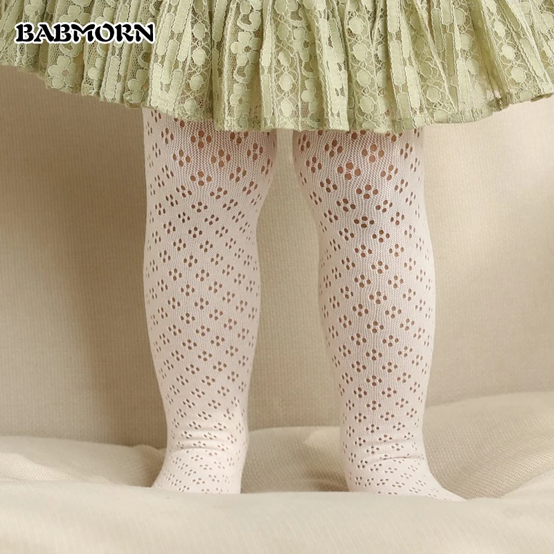 Infant Baby Girls Combed Cotton Tights anti slip Newborn thin mesh