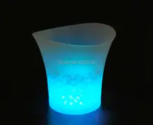 Freies Verschiffen 5L Volumen kunststoff led eiskübel farbwechsel, 5L bars nachtclubs LED leuchten eiskübel Champagner bier eimer