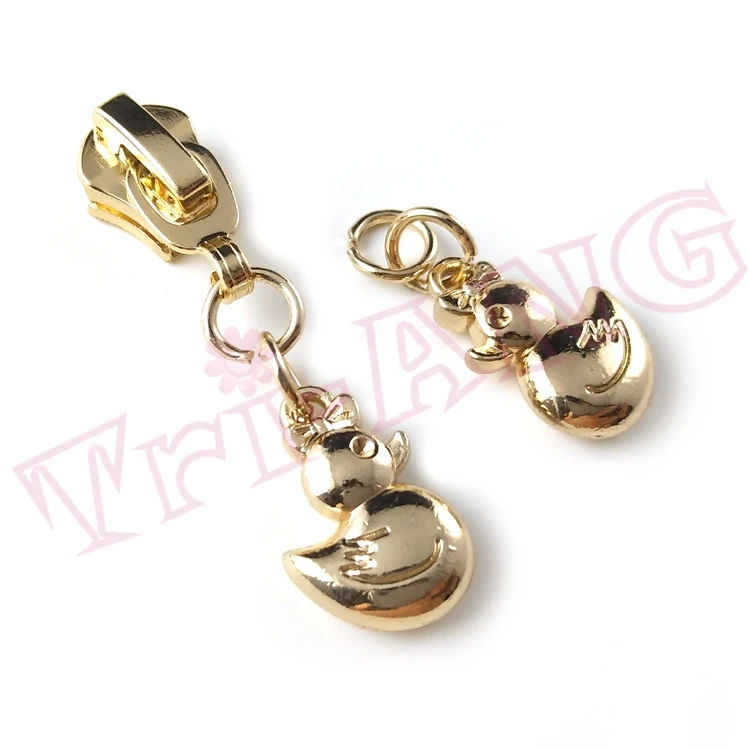 

20pcs/lot, Gold 5# Zipper Sliders with Adorable Duck Shape Zipper Pull for Metal/Resin/Nylon Zippers