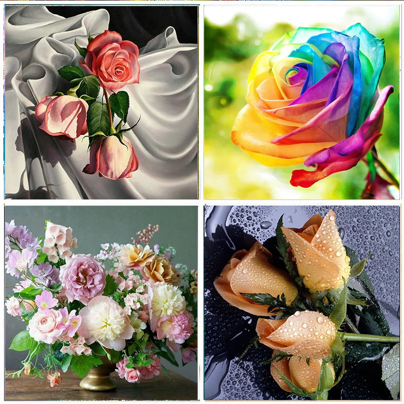 

5D DIY Diamond Painting Full Diamond Colorful flower Embroidery Set Mosaic Cross Stitch picture Rhinestone Home Decoration