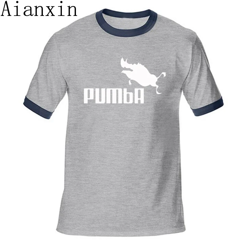 

AIANXIN new funny tee cute t shirts homme Pumba men Fashion short sleeves cotton tops cool tshirt summer jersey costume t-shirt