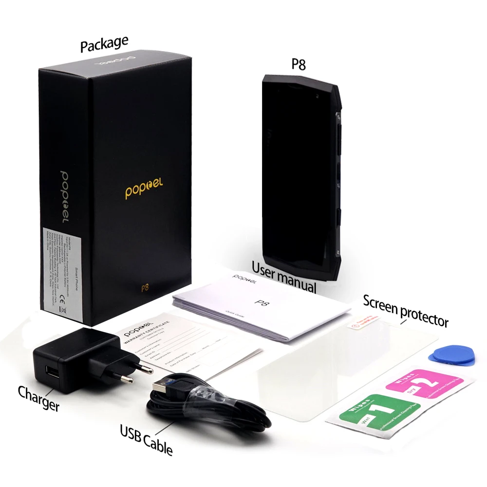 POPTEL P8 5 0 дюймов IP68 Водонепроницаемый Смартфон Android 8 1 2 Гб Оперативная память 16