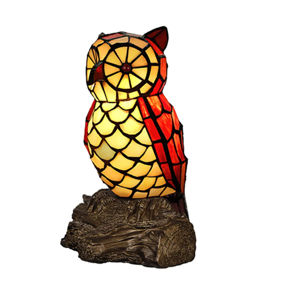 personalized tiffany owl table lamp night light resin basestained glass shade e11 15w decorative desk light art craft lighting - Decorative Night Lights personalized tiffany owl table lamp night light resin basestained glass shade e11 15w decorative desk light art craft lighting - Decorative Night Lights