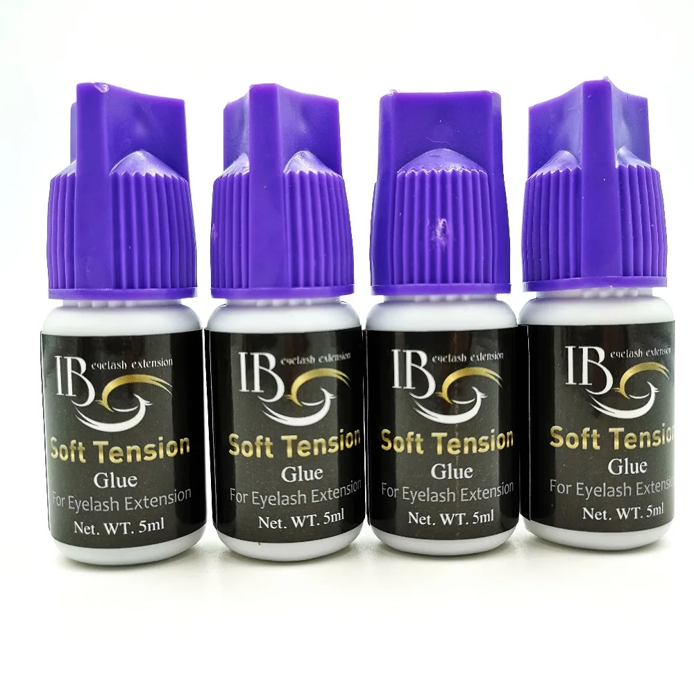 

Free Shipping Original Korea IB Ibeauty Soft Tension Glue 10 Bottles/lot Fast Drying Eyelash Extensions Glue purple Cap 5ml