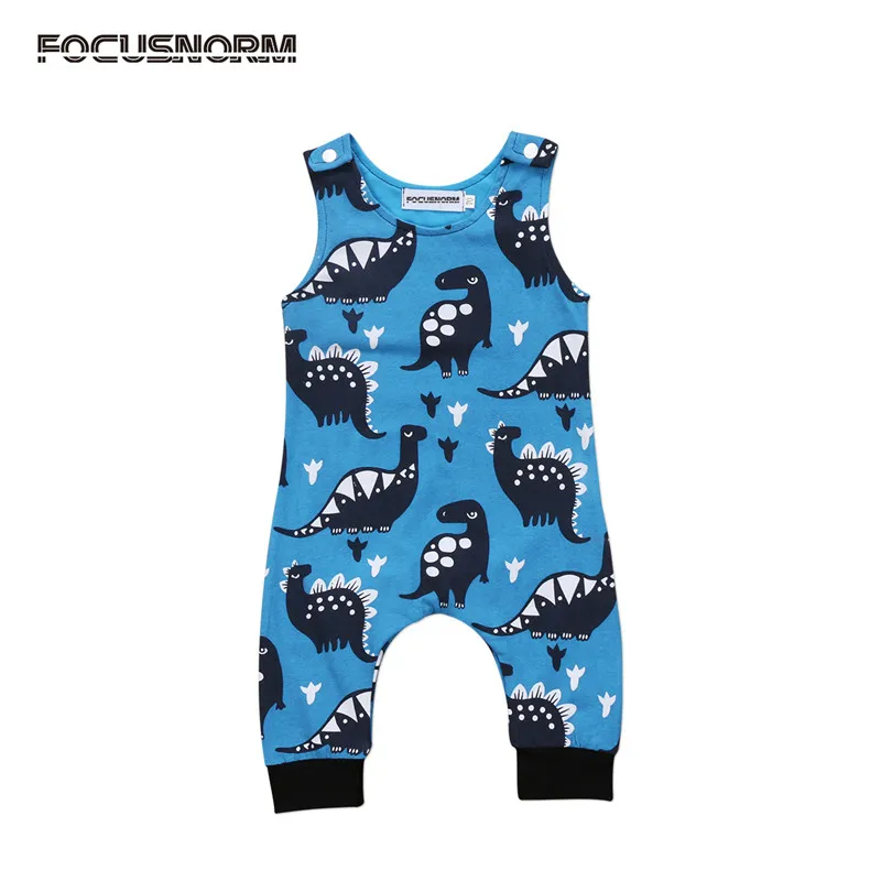 Newborn Infant Baby Boy Girl Dinosaur Romper Sleeveless Jumpsuit Playsuit One-Pieces Clothes Outfits