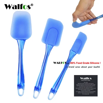 

Walfos 3 Pieces Kitchen Heat-Resistant Flexible Silicone Spatulas Flipping Serving Small Medium Spoon Baking Pastry Spatulas Set