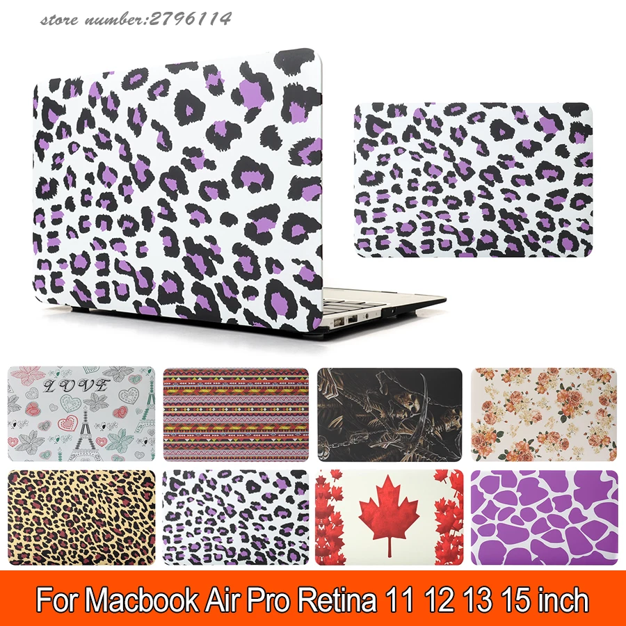 

Leopard Print Water Sticker Case For Apple Macbook Air Pro Retina 11 12 13 Retina 15 Laptop Bag For Mac book 13.3 inch Tablet PC