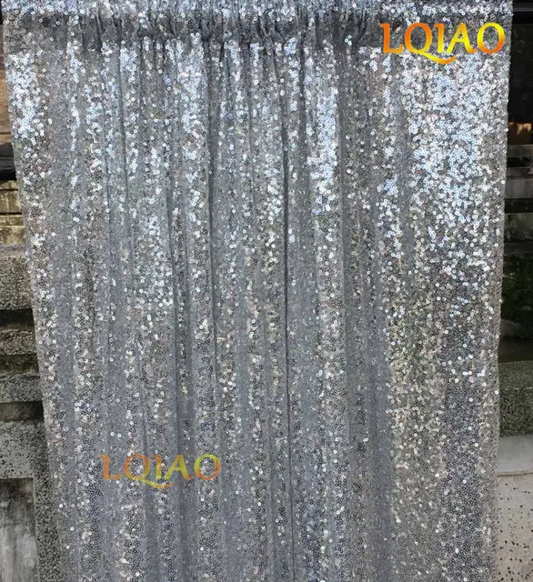 4ftx6ft Silver Shimmer Sequin Fabric Photo Booth Backdrop 4ftx6ft Silver Shimmer Sequin Fabric Photo Booth Backdrop Curtains Panels Photography Wedding Photobooth Background Decor