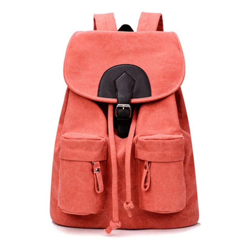 

Casual Adjustable School Backpacks Canvas Schoolbags Vintage Traveling Pratical Bag Large Capacity