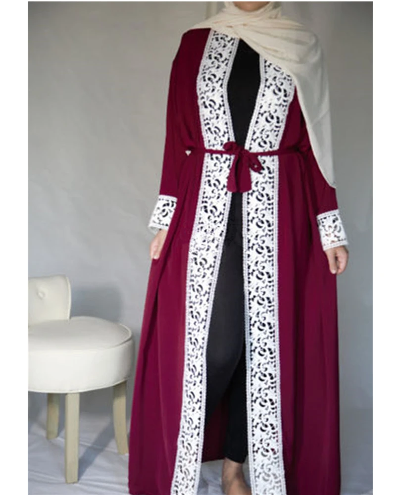 S-2XL модное мусульманское платье с открытой передней частью abaya винтажное платье-Кафтан Длинные платья плюс размер халат длинные платья