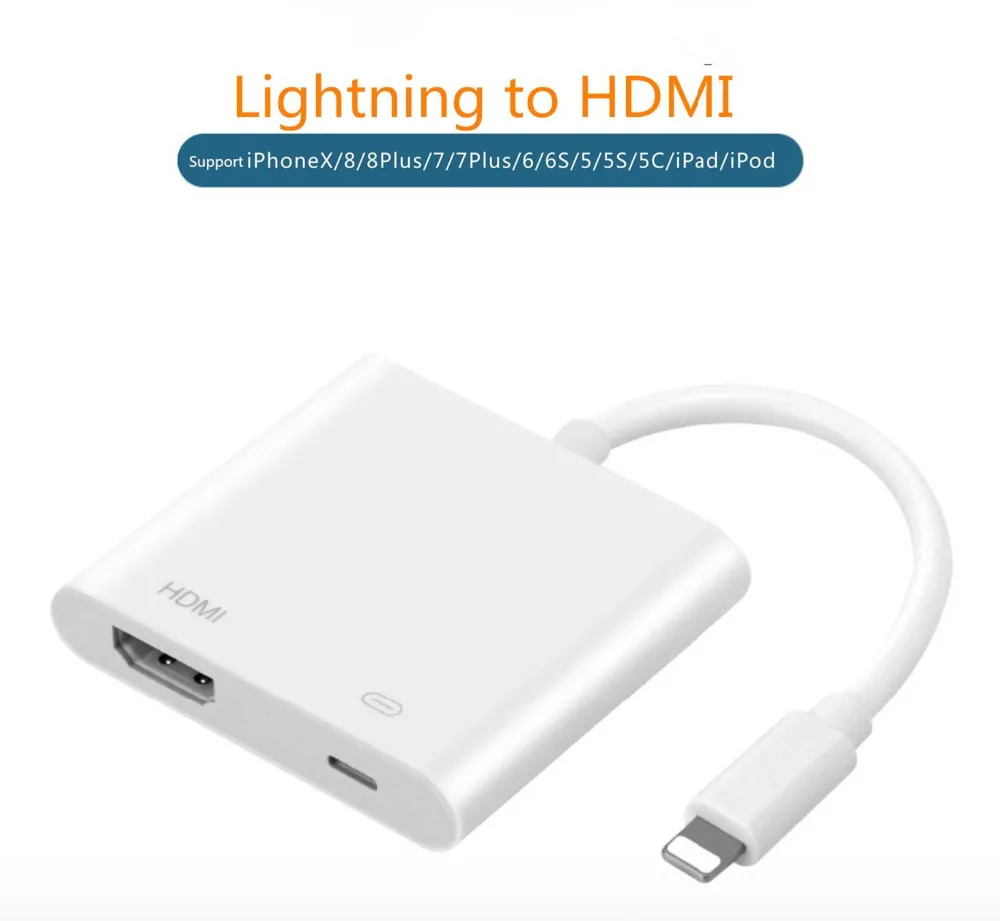 Lighting to HDMI,Lightning Digital AV Adapter,with Lightning Charging Port, Compatible iPhone