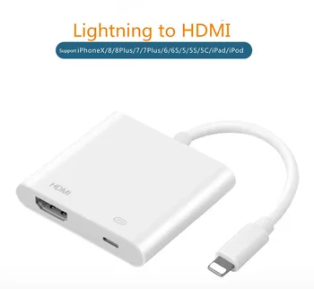 

Lighting to HDMI,Lightning Digital AV Adapter,with Lightning Charging Port, Compatible iPhone, iPad HDMI HD 1080P