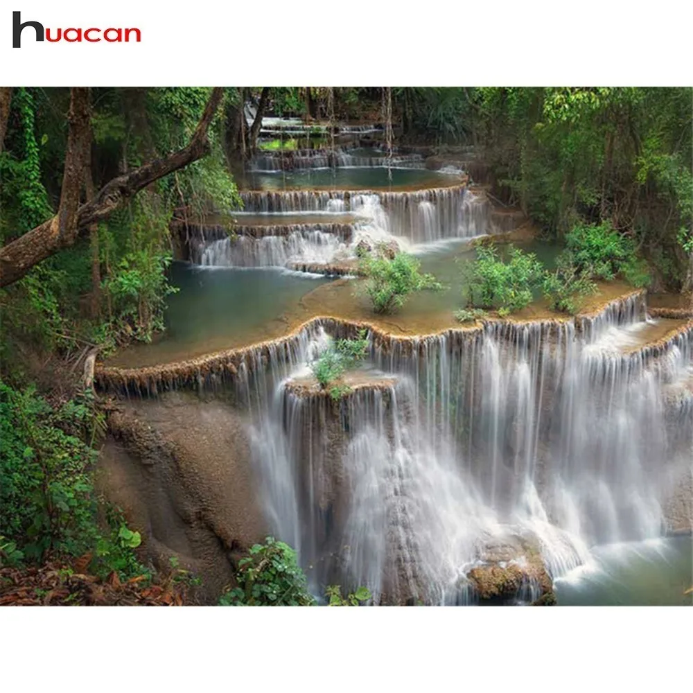 

Huacan Diamond Painting Patterns Landscape Diamond Embroidery Scenery Full Square Diamond Mosaic Resin Drill Crystal Home Decor