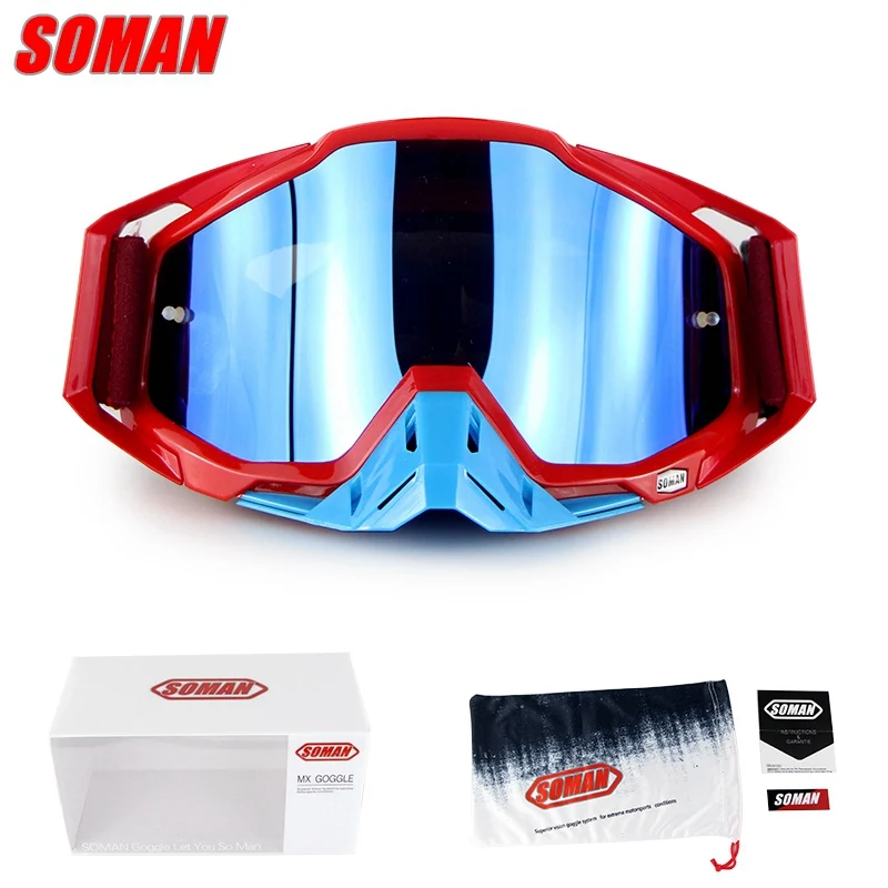 Ракрафт серии мотокросса мужские и женские мотоциклетные очки шлем внедорожные очки Soman SM11 - Цвет: red suit