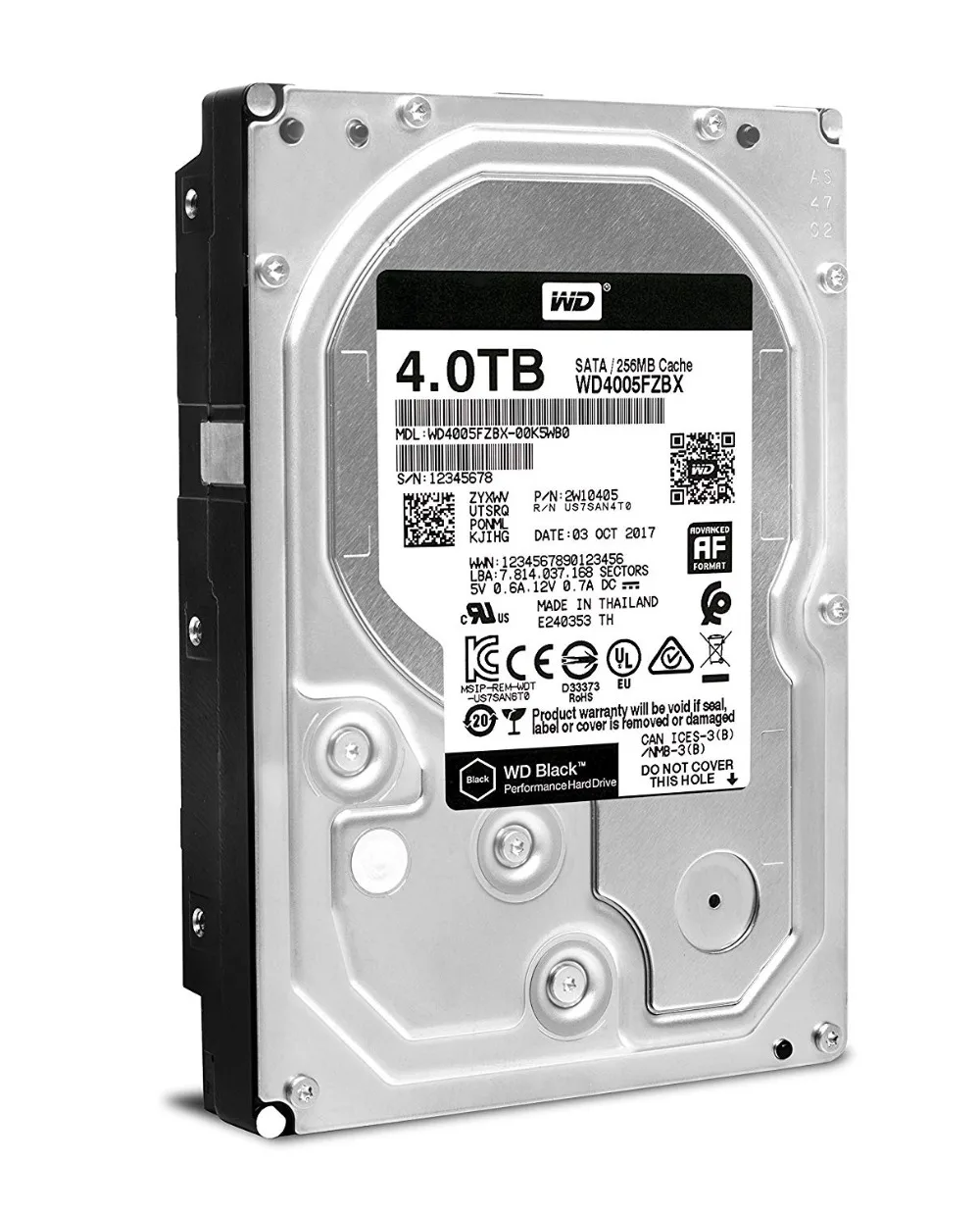 Жесткий диск Western Digital WD черный 4 ТБ 3 5 дюйма жесткий для рабочего стола игровой 7200