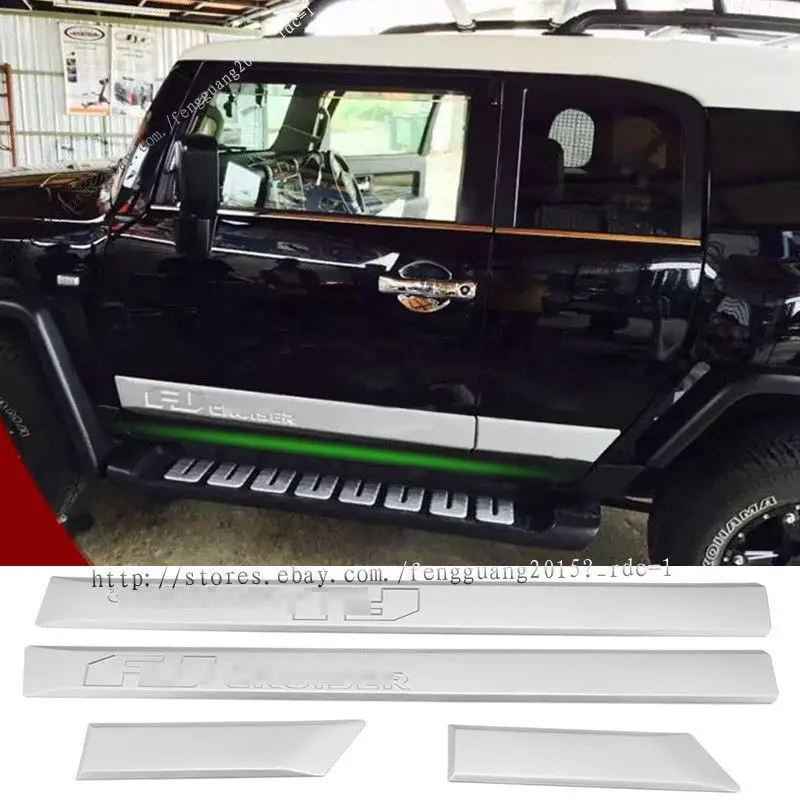 For Toyota FJ Cruiser 2007 2014 ABS Body Side Door Molding Trim Cover