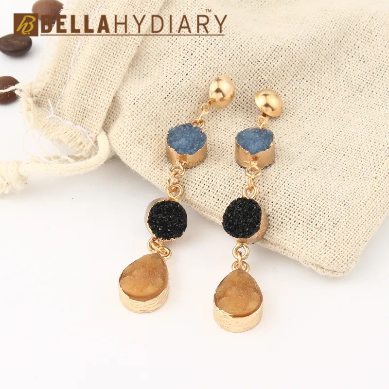 druzy earrings jewelry Ohrringe bijoux earings earring earing pendientes brinco big earrings vintage jewelry wedding earrings geometric earrings long earrings gifts for women resin earrings korean earrings (4)