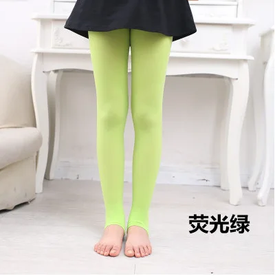 CN/леггинсы для девочек 4-8 лет; детские штаны для танцев; 11 цветов; тонкие бархатные штаны для девочек - Цвет: Green