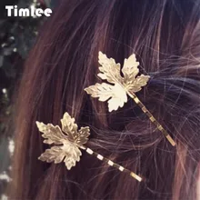 Timlee H140 милые модные стразы в виде кленового листа, заколки для волос из сплава, красивые аксессуары для волос для девочек