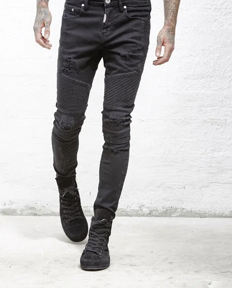 represent biker denim black