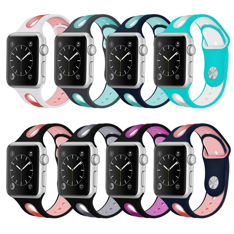 

Fashion Soft Silicone Band for Apple Watch 42mm 38mm Bracelet Watch Strap Replacement Rubber Wristband For iWatch Series 1 2 3