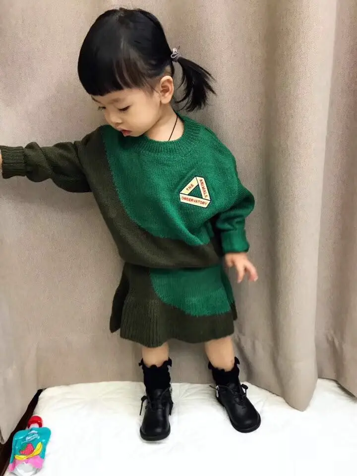 

Girls Clothing Set Baby Girls Knitted Sweater Top+Skirt Toddler Girl Winter Clothes Children Christmas Outfit