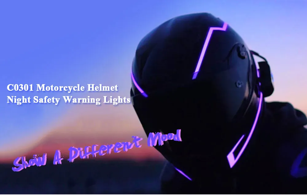 C0301 Multifunction Motorcycle Helmet Flash Light Safety Warning Night Lamp 2pcs