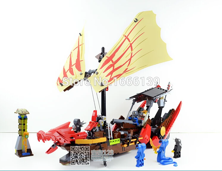

BELA 9762 680Pcs Phantom Ninja Destiny's Bounty Dragon Boat ABS Figs Model Building Blocks Compatible With Legoe brinquedos