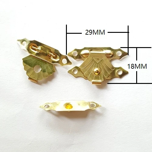 4000pcs 29*18mm Agraffe Lock Horns Bronze Gold Buckle Wooden Gifts Box Packing Clasp Latch Hook Small Drawer Door Fixture
