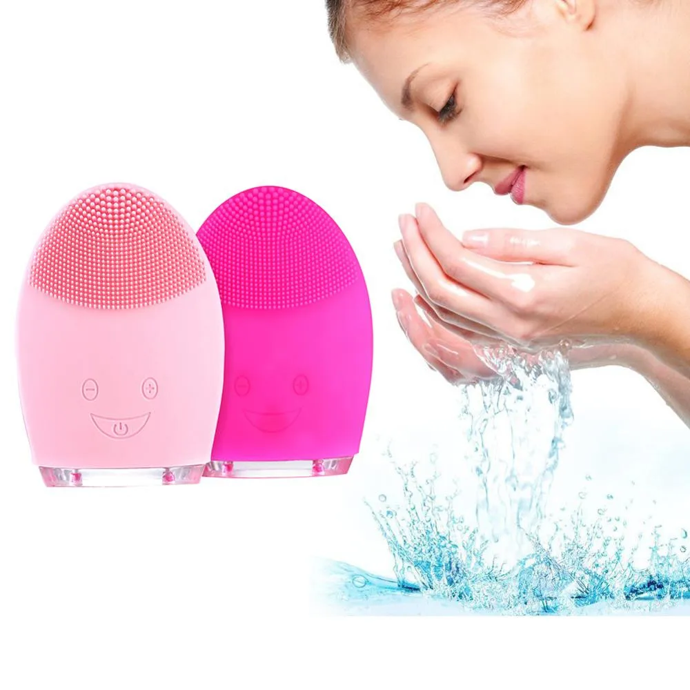 

Sonic Vibration Mini Face Cleaning Brush Electric Massage Brush Waterproof Silicone Deep Pore Facial Cleansing Tools