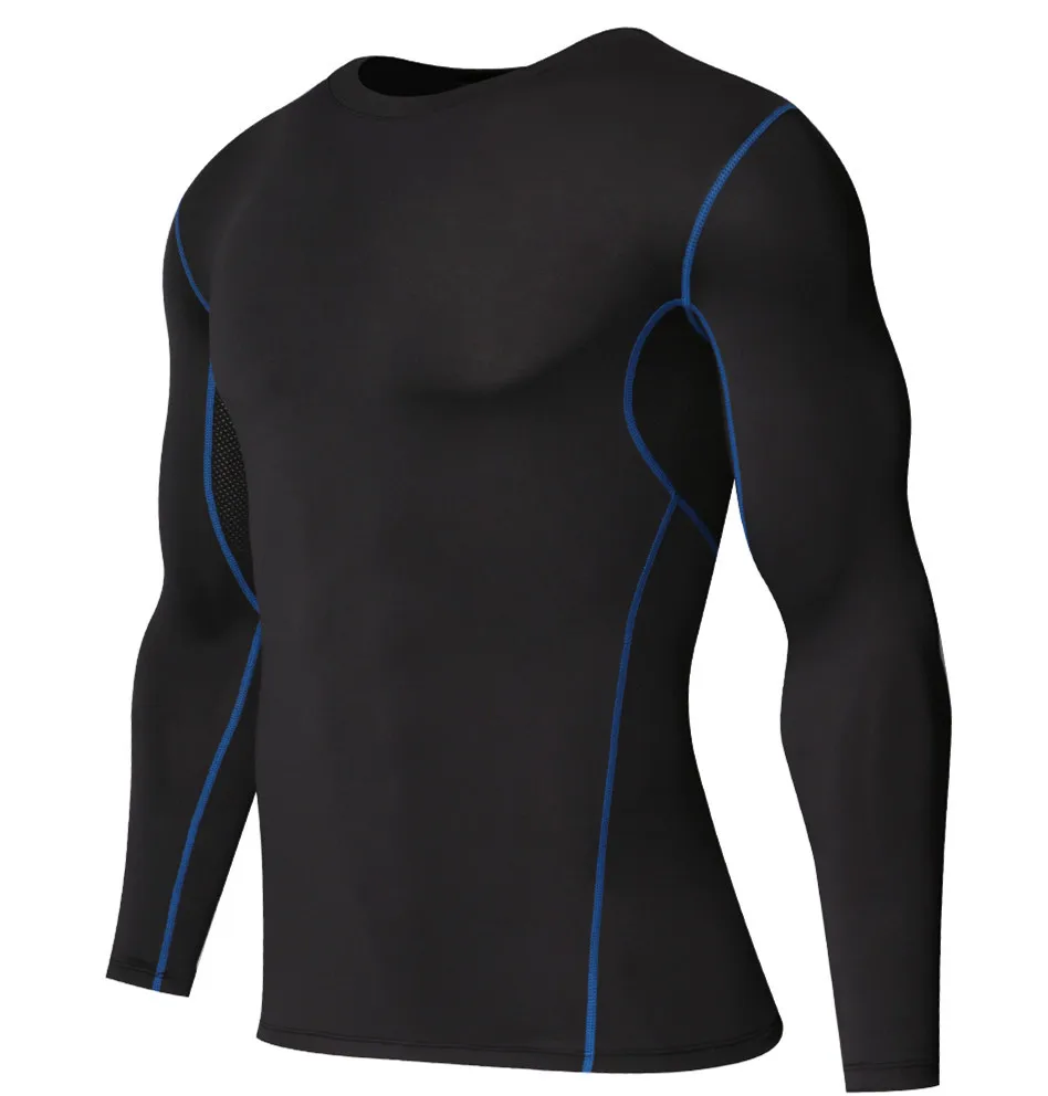Мужской спортивный костюм Rashguard футболка с длинным рукавом компрессионная