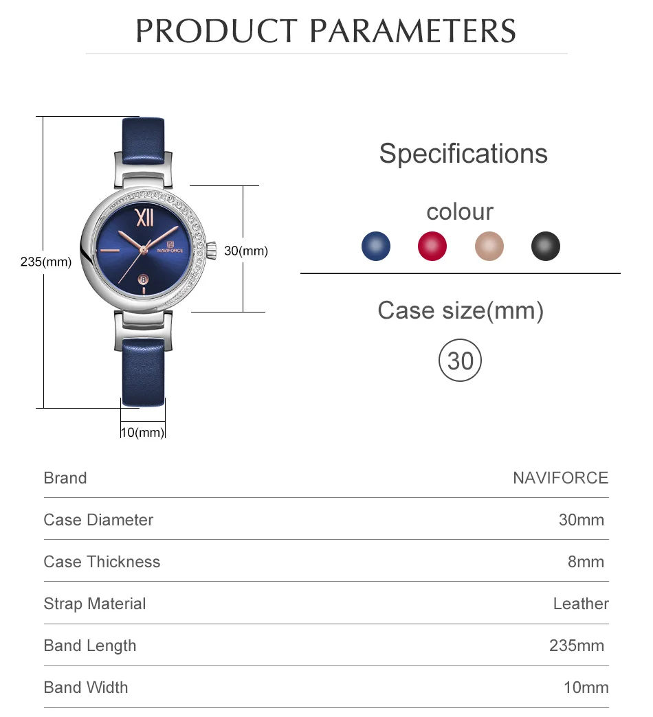 NAVIFORCE часы женские роскошные Брендовые женские кварцевые наручные часы кожаные водонепроницаемые часы Reloj женский набор для продажи Relogio Feminino