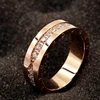 BELOVE-Anillo de circón con Micro incrustaciones para mujer, talla de acero y titanio, color oro rosa, joyería de boda para mujer ► Foto 1/4