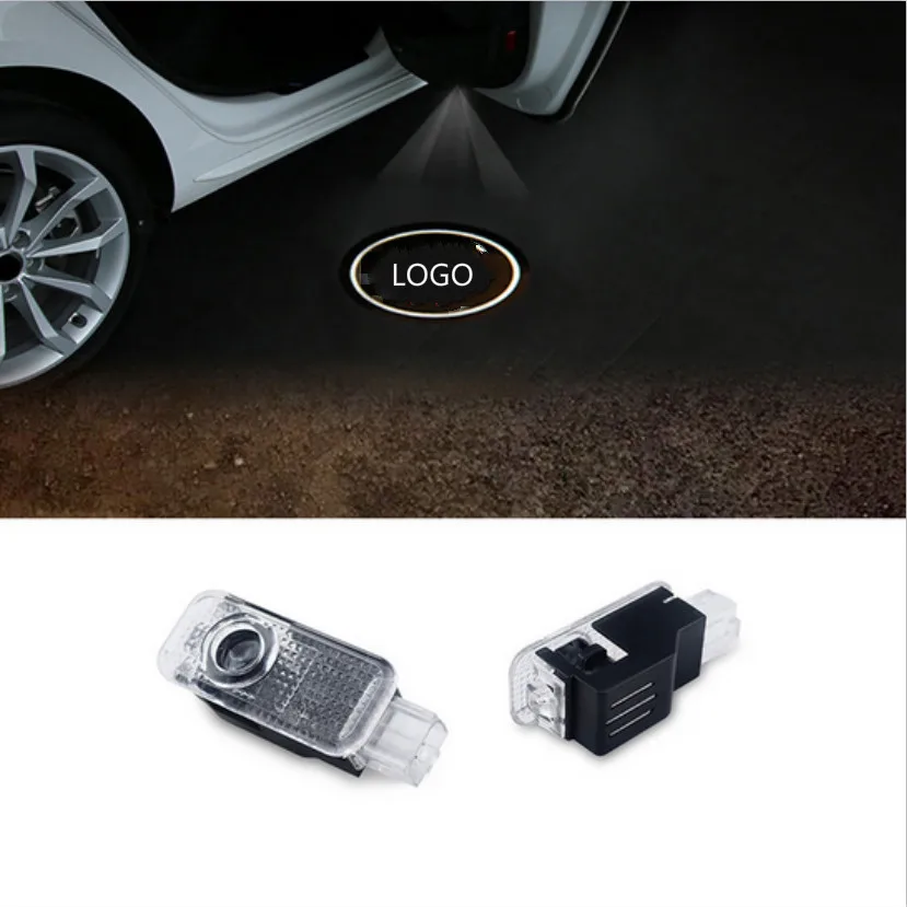 

2x LED Car door welcome light courtesy led car laser projector Logo Ghost Shadow Light For Audi Logo power Light car Accessories