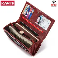 KAVIS натуральная кожа Женский кошелек клатч и женский кошелек для монет высокое качество сумка для телефона держатель для карт удобный держатель для паспорта