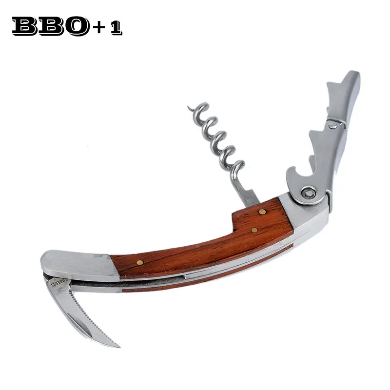 Wood Handle Wine Bottle Opener Stainless Steel Professional Wine