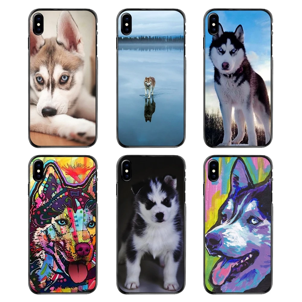 For iPhone 4 4S 5 5S 5C SE 6 6S 7 8 Plus X XR XS Max iPod Touch Siberian Husky Dog puppies Art Poster Pattern Phone Covers |