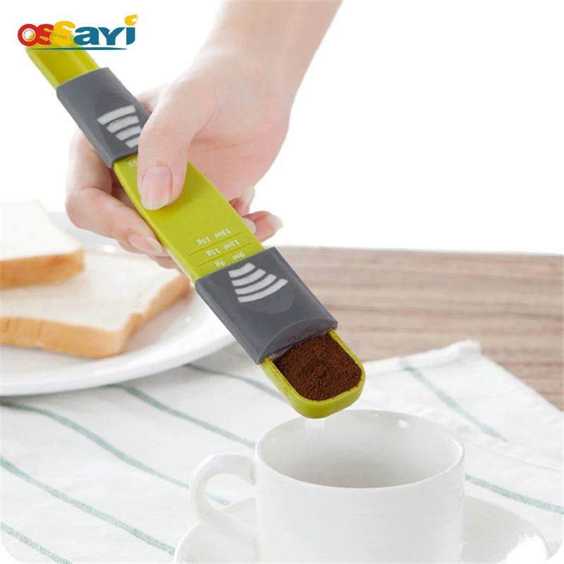 

Home Practical Green ABS Double End Eight Stalls Adjustable Scale Measuring Spoons Metering Spoon Kitchen Tools