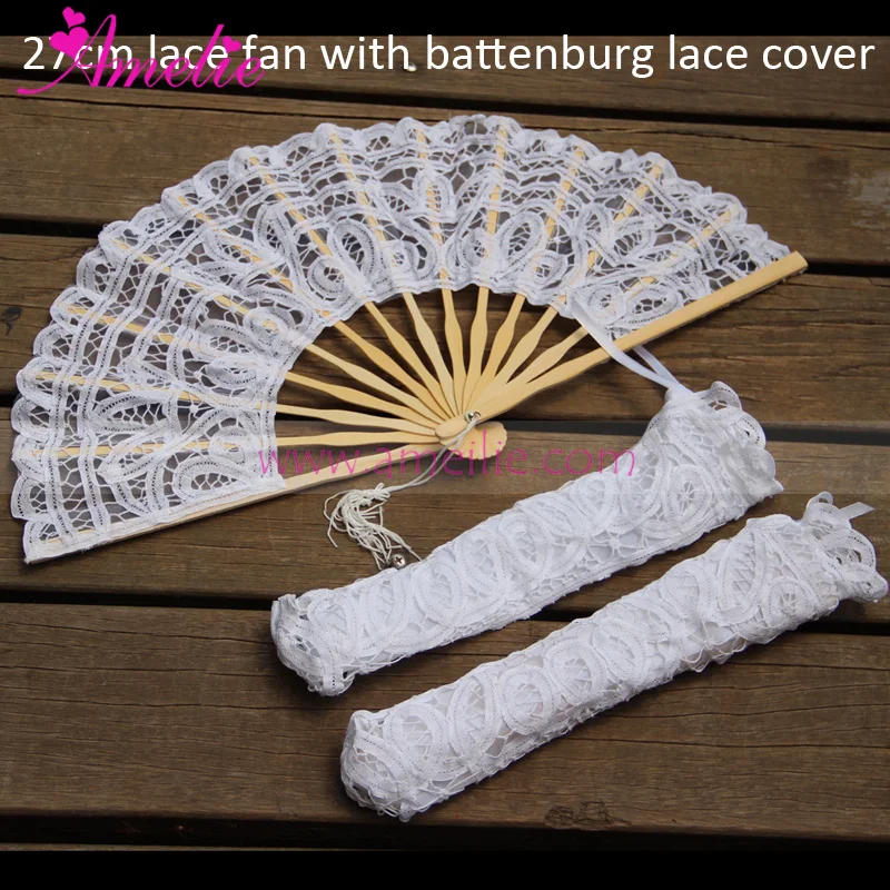 Amelie lace fan with lace cover (7)