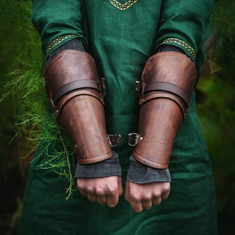Faux Leather Steampunk Armor Cuffs
