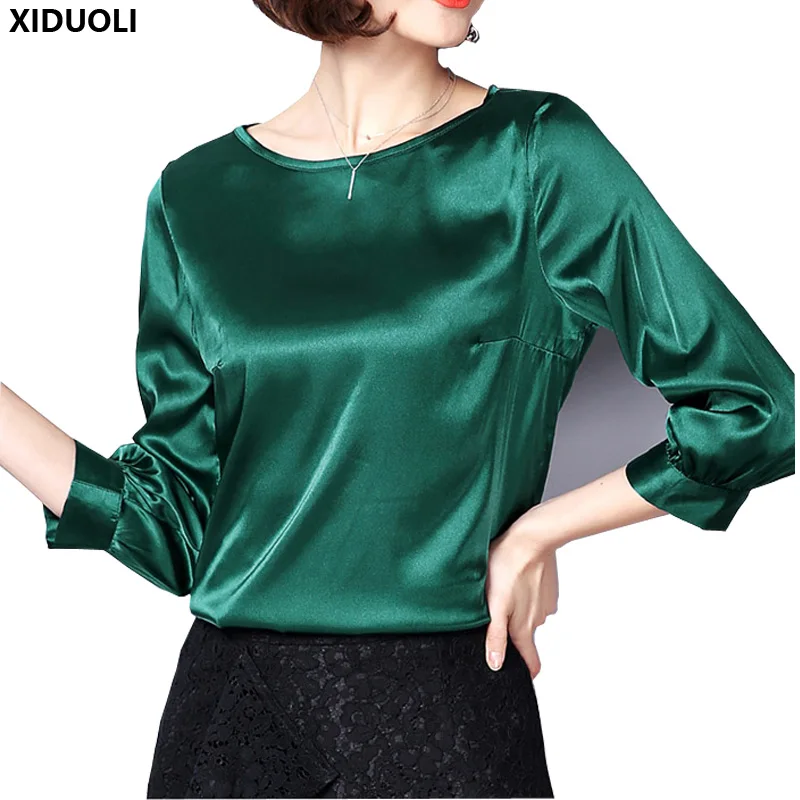 

2019 spring and summer solid color satin tops