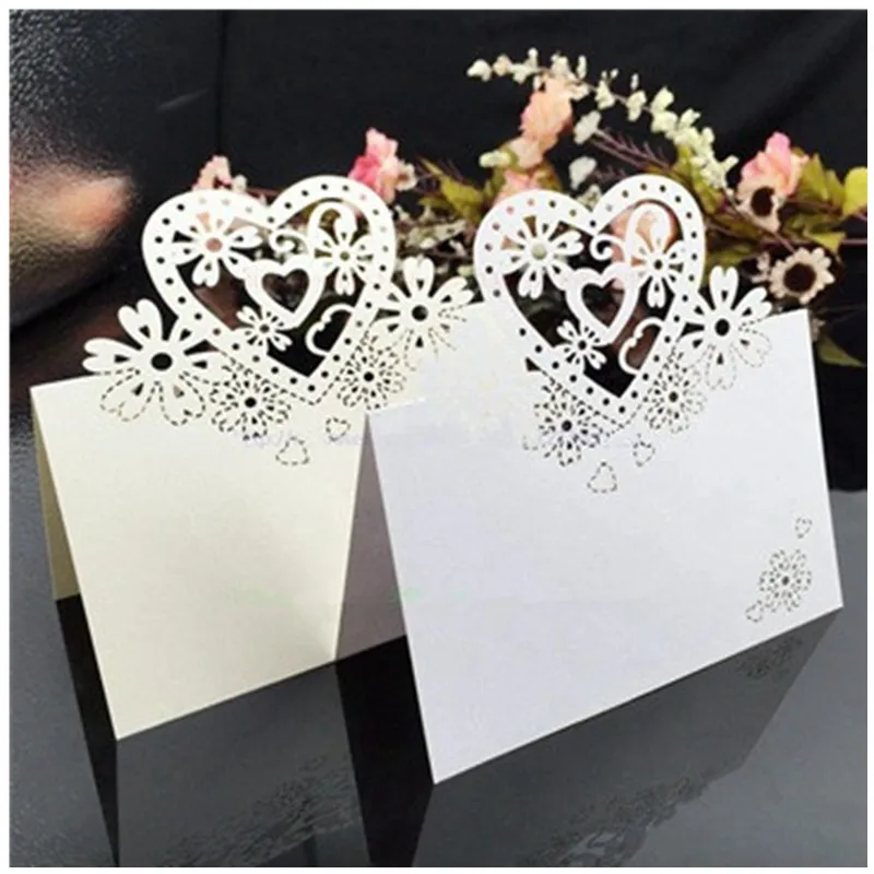 25 шт. лазерная резка в форме сердца карты места Свадебные именные карты для свадебной вечеринки украшение стола Свадебный декор