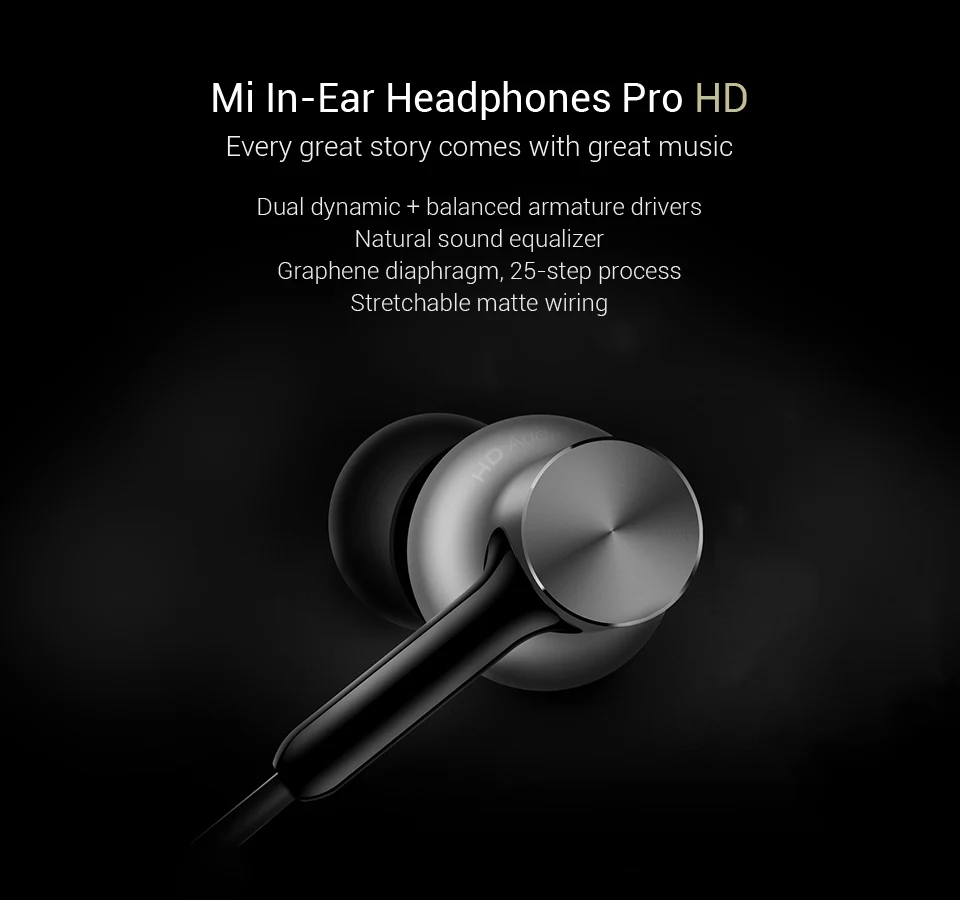 Оригинальные Xiaomi Hybrid Pro HD наушники с микрофоном Hi-Fi наушники с шумоподавлением Круглые Железные смешанные для Xiaomi note 4/5