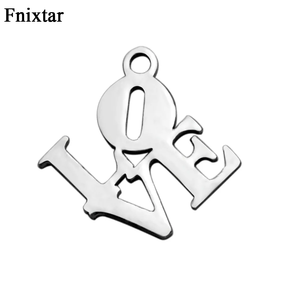 Fnixtar Brief Mini Charms Für Armbänder Diy Schmuck Erkenntnisse und Komponenten Edelstahl Liebe Charme Schmuck Machen 20 teile/los